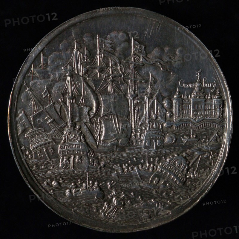 J. Höhn, Medal at the Battle of the Sound, penny footage silver, sea battle in the Sont between Dutch and Swedish ships