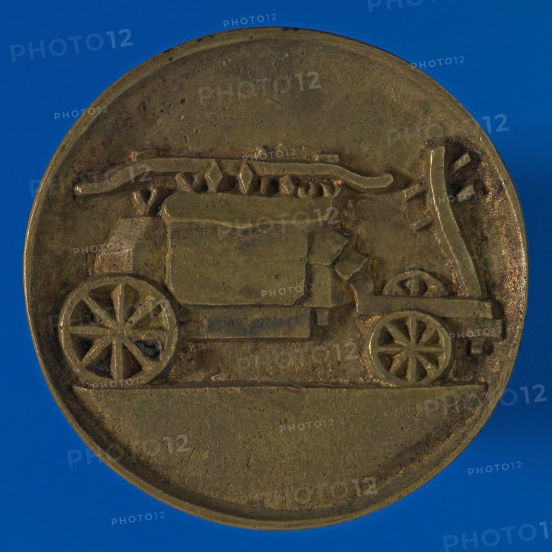 Fire sprinBlade device Delfshaven, penny insignia identification carrier copper, coat of arms Delfshaven no heraldic fire