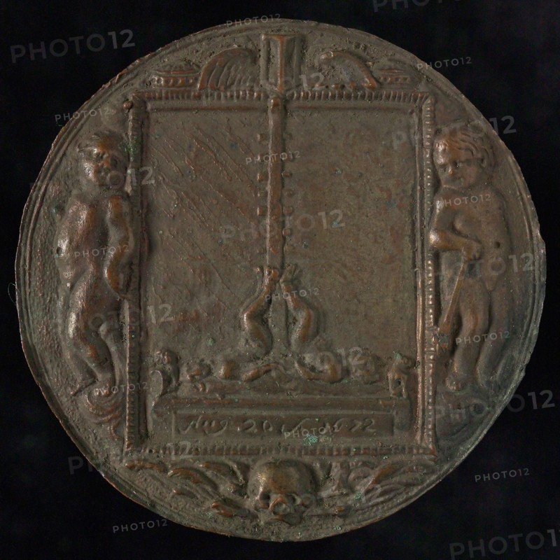 Unilateral print reverse of penny on the murder of De Witt brothers, penny footage copper, Reverse side of penny with two skulls