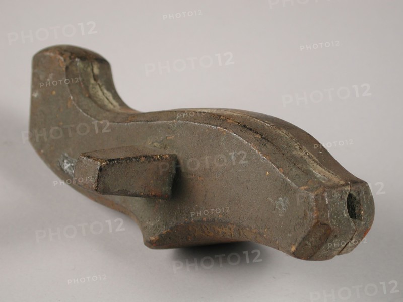 Two-piece bronze mold for left side of spout of teapot or coffee pot, mold casting tool tools kit metal bronze, cast Two