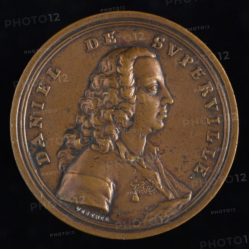 Andreas Vestner, Memorial medal Daniël de Superville (Rotterdam 1696 - Rotterdam 1773), medallions bronze bronze 2,4, bust