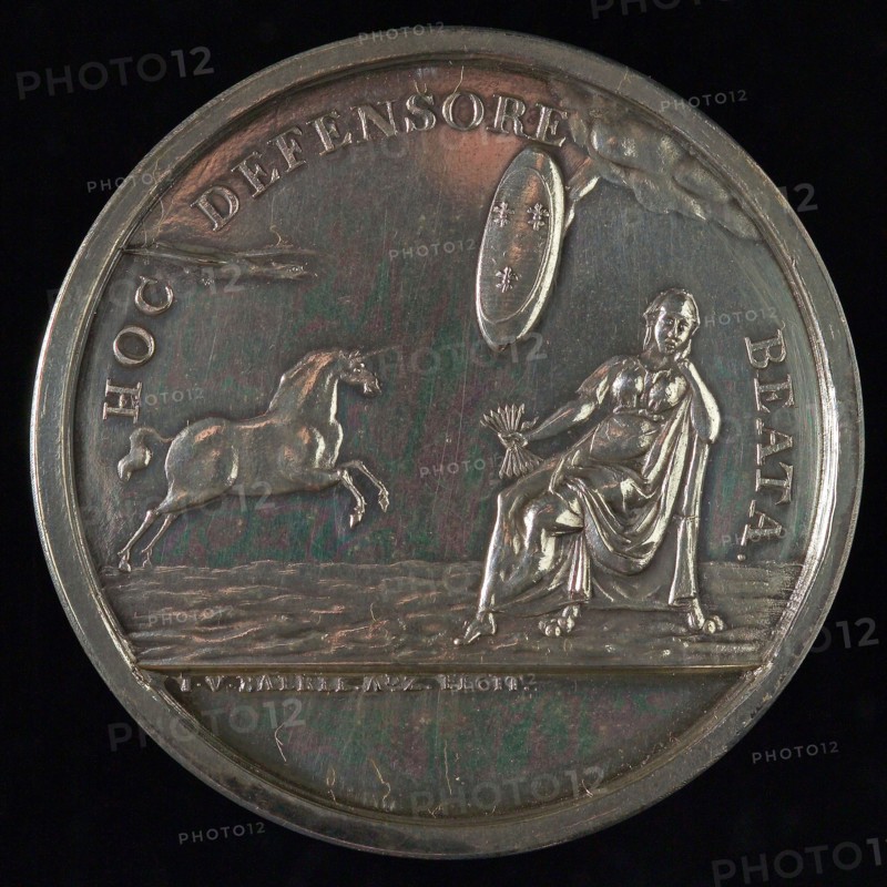 J.J. van Baerll, Medal at the Alliance party in Rotterdam, penning footage silver, Dutch virgin bundle of arrows in the hand