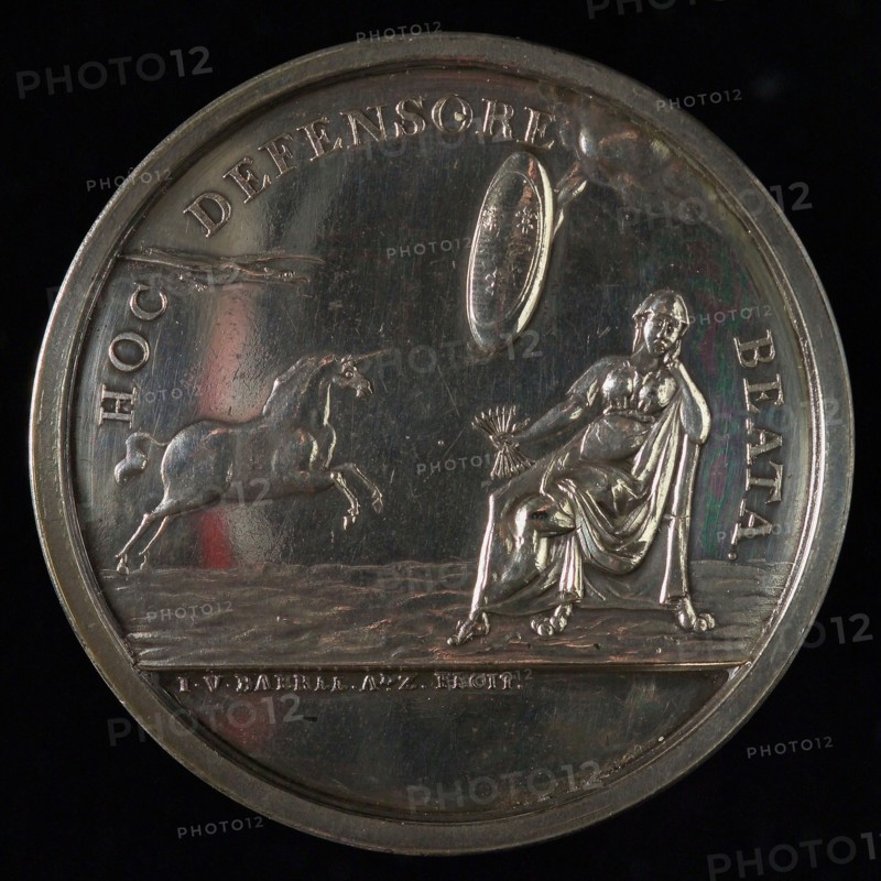 J.J. van Baerll, Medal at the Alliance party in Rotterdam, penning footage silver, Dutch virgin bundle of arrows in the hand