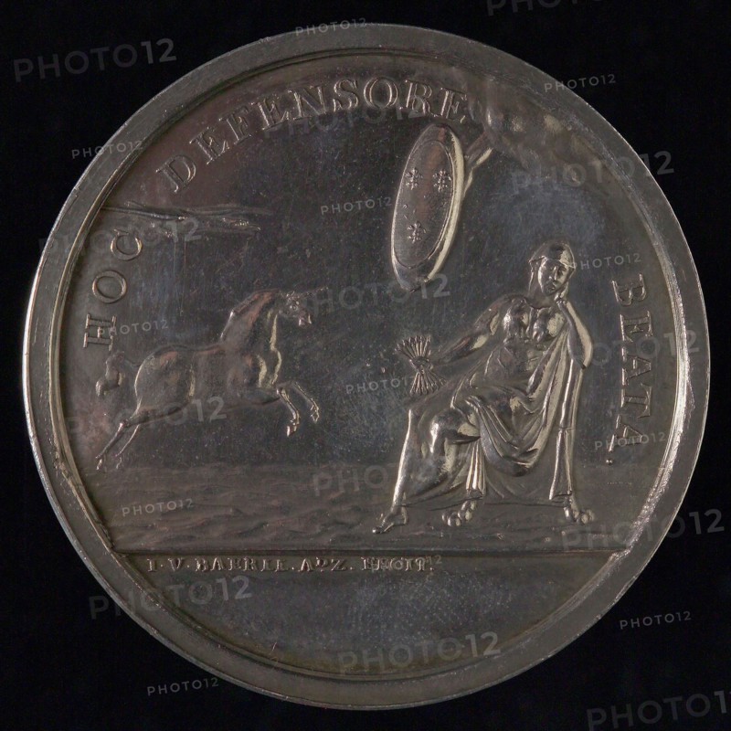 J.J. van Baerll, Medal at the Alliance party in Rotterdam, penning footage silver, Dutch virgin bundle of arrows in the hand