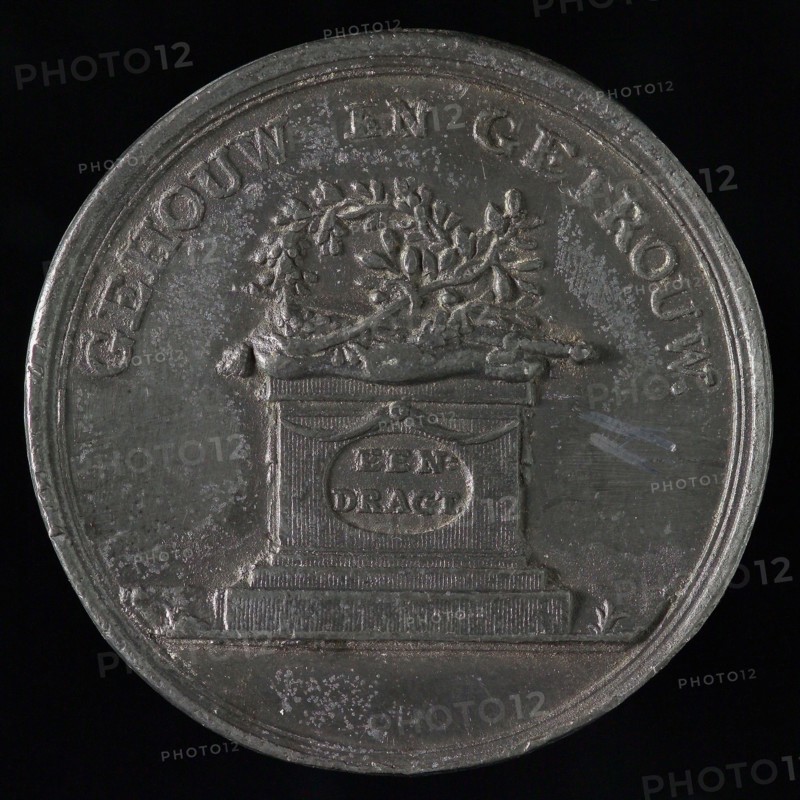 Medal on the preserved tranquility in the city of Rotterdam, test, penning image material zinc metal, weapon of Rotterdam