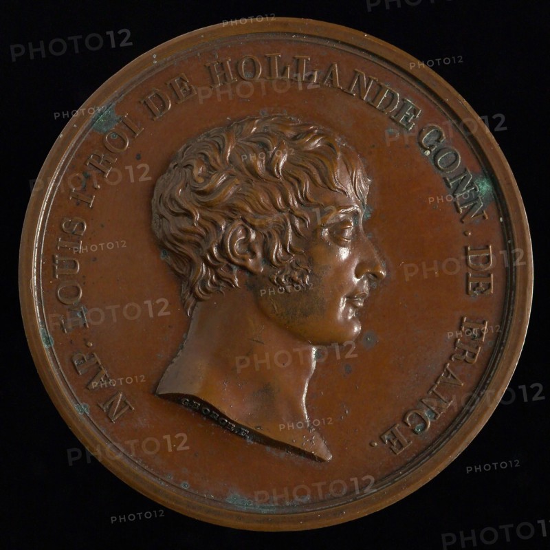 George, Medal on King Louis Napoleon, medallion bronze bronze material 5,0, portrait of Louis Napoleon to the right, NAP. LOUIS