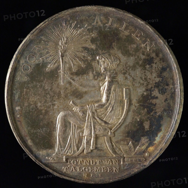 H. Lageman, Medal on the 25th anniversary of the Society for Nut of General, penning footage silver, symbolic female figure