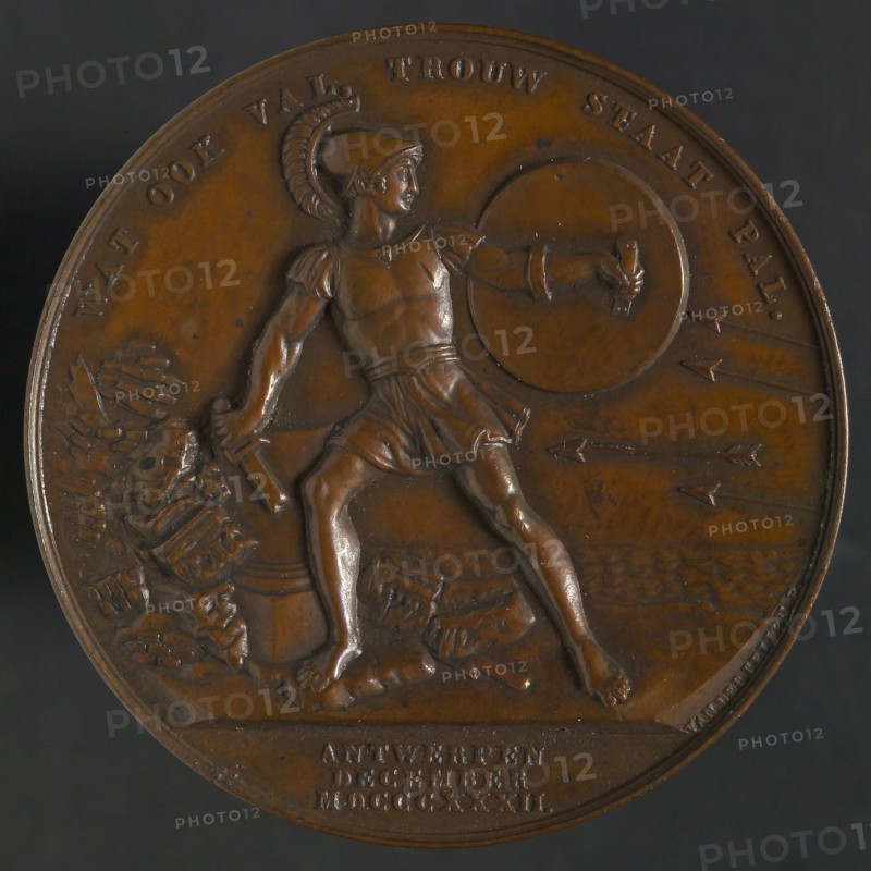 D. van der Kellen sr., Medal in memory of the defense of the Citadel of Antwerp, penny footage copper, Antique warrior