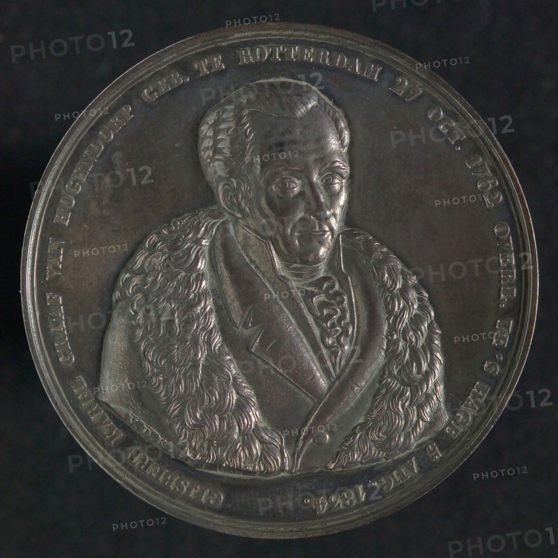David van der Kellen sr., Medal on the death of Gijsbert Karel Graaf van Hogendorp (1762-1834), death certificate penning