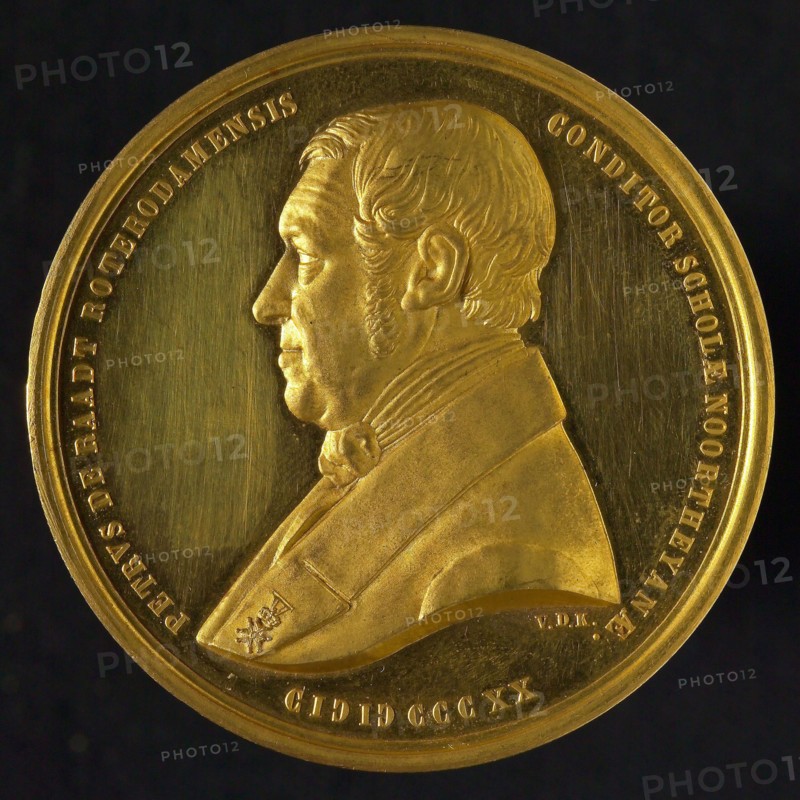's Rijks Munt, Medal in honor of Peter de Raadt at the 35th anniversary of the Kostschool Noorthey in Voorschoten, penning
