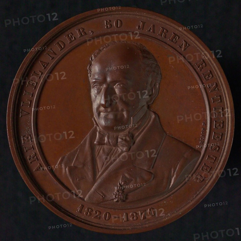 Jacques Elion, Medal on the golden jubilee of . Vlielander as steward of Comstrijen, medallions bronze bronze, bust Arie