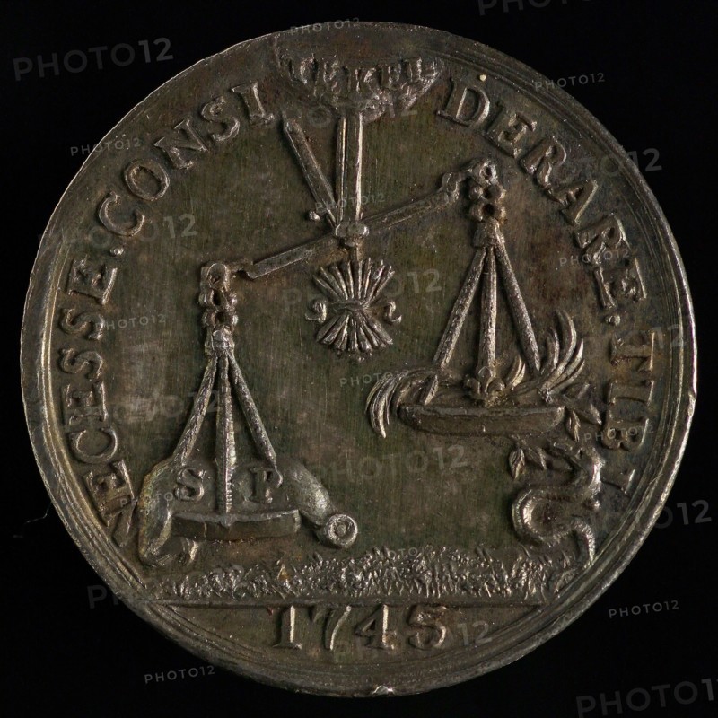 N. van Swinderen, Medal on the worrisome situation in the Netherlands, penning image silver, scale; one-handed palm branch