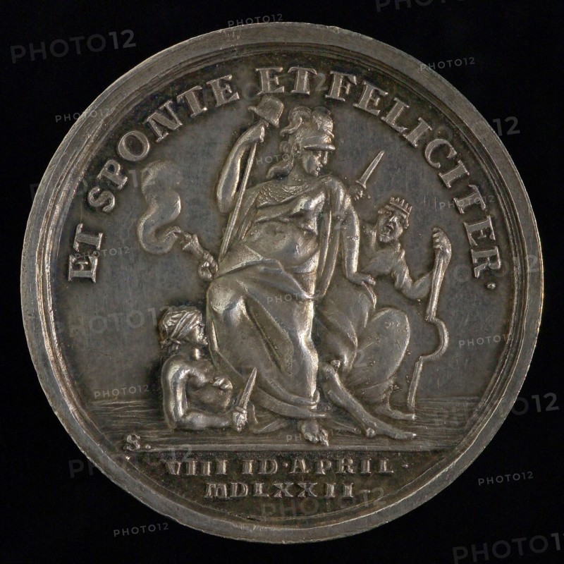 J.H. Schepp, Medal on the second centenary of the redemption of Vlissingen, penning footage silver, foreground altar