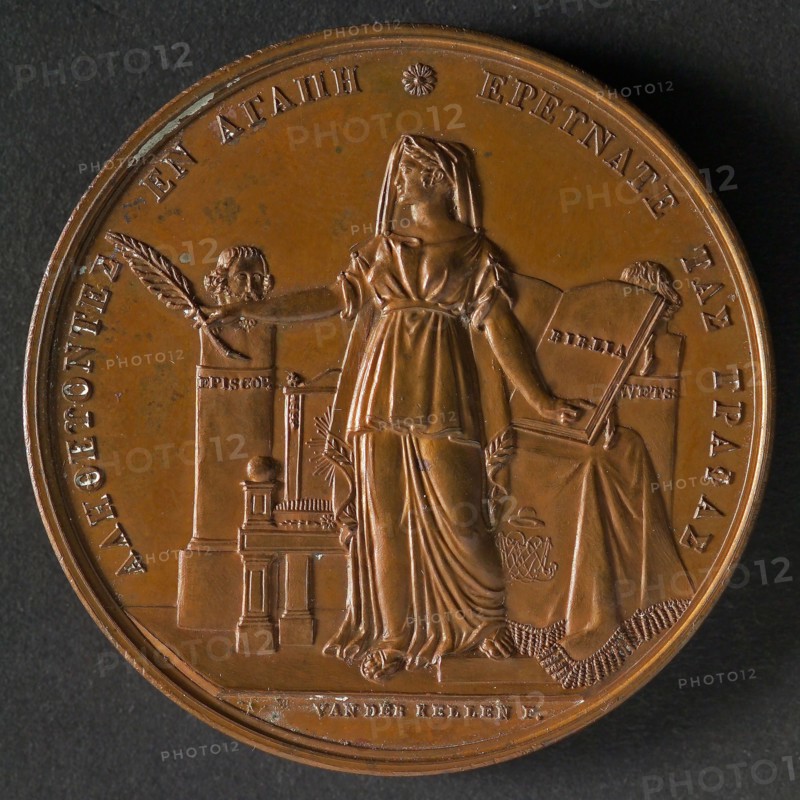 David van der Kellen, Medal on the 200th anniversary of the Seminar of Remonstrants in Amsterdam, medallion bronze bronze medal