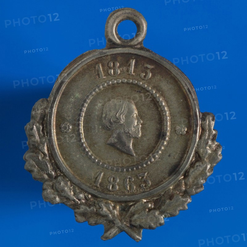 50 years of independence, bearer identification bearer silver, One-sided medallion with portrait of King William III