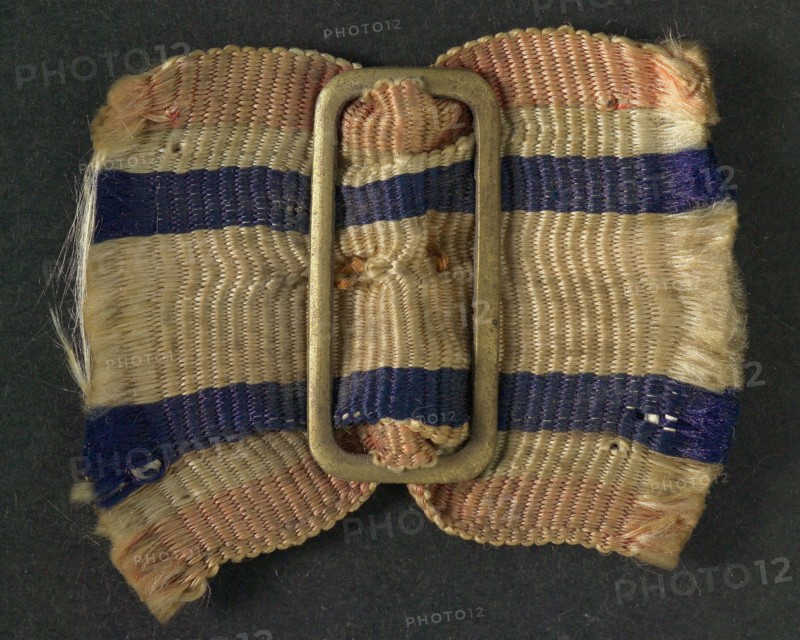 Carry belt with buckle from 1863 (50 years of independence), ribbon ribbon metal textile, half century 50 years celebration