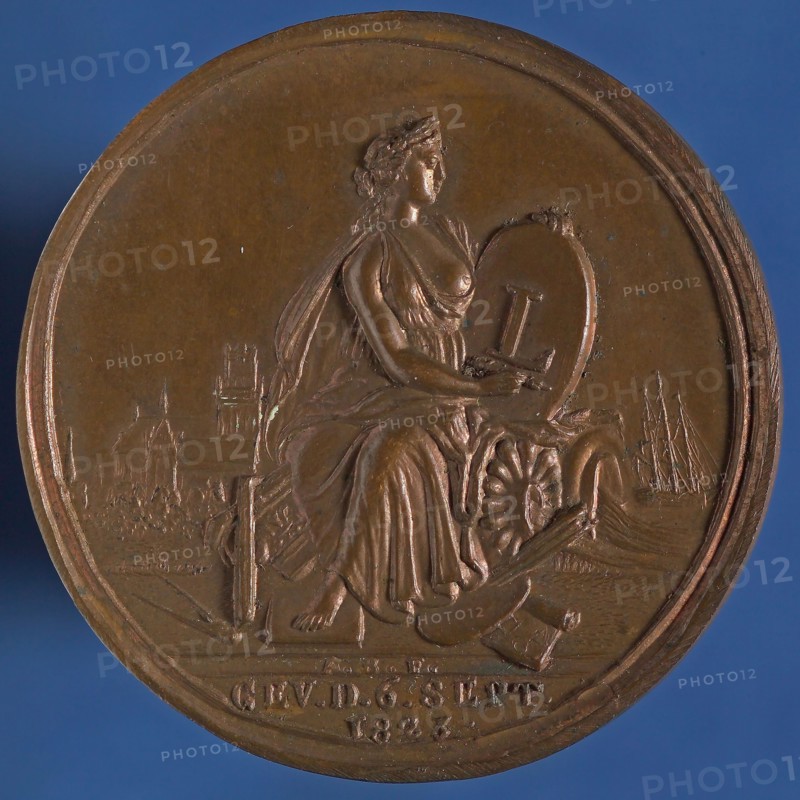 A. Bemme, Medal of 50 years of existence Society of HIERDOOR TOT HOOGER, medallion bronze bronze medallions 3.9, Image Muse