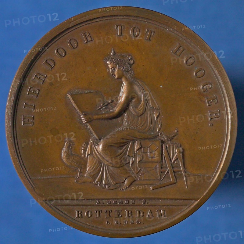 stamp cutter: A. Bemme, Price medal of the Teekengenootschap HIERDOOR TOT HOOGER, awarded to .M. Kool van Kasteel, price medal