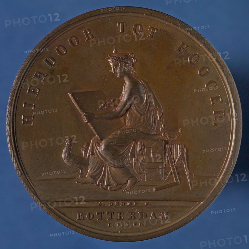 stamp cutter: A. Bemme, Price medal of the Teekengenootschap HIERDOOR TOT HOOGER, awarded to C. Van Essen, price medal medal