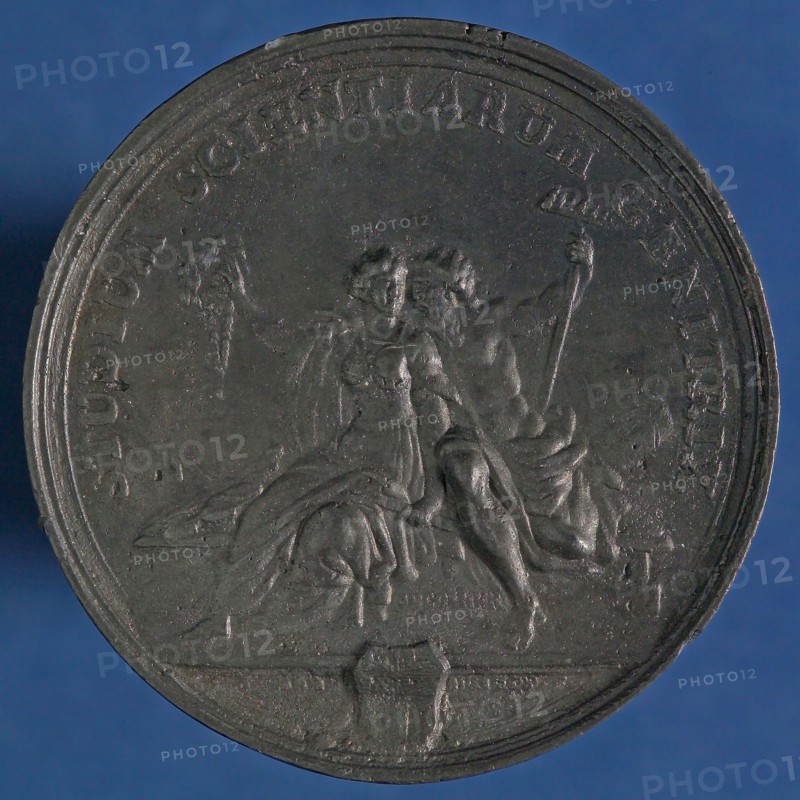 Johann Heinrich Schepp, Price medal from the Studium Scientiarum Genitrix, price medal penning footage iron lead? metal, beaten