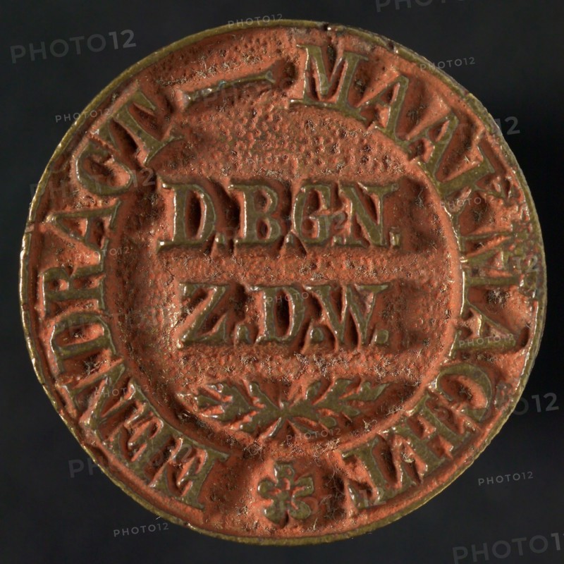 Medal on the control of cholera, penning footage copper, on deepened field text, ANNO 1832 underneath two crossed twigs