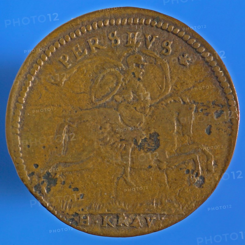 Hans Krauwinckel, Nuremberg play medal, play medal utility medal medal exchange buyer, Perseus on his winged horse to the right