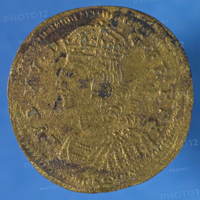 Michael Leykauff, Medal from the time of Louis XV, jeton utility medal medal exchange medium founding copper, crowned bust Louis