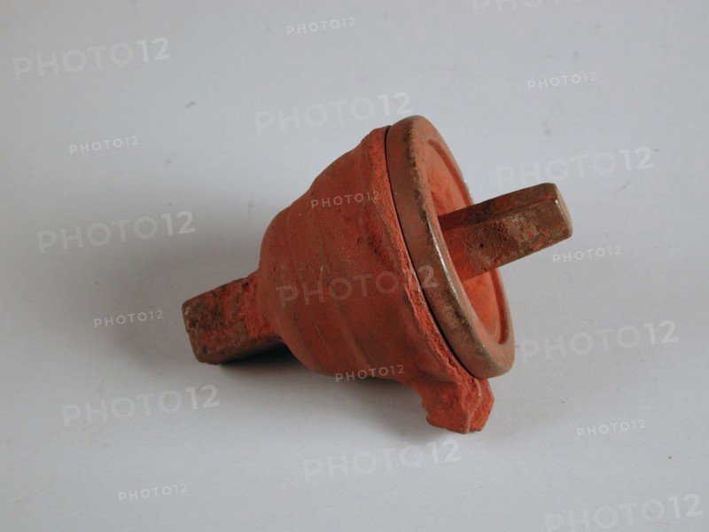 Two-piece bronze mold for lid of jug, cast molding tool tools base metal bronze, cast turned Two-piece bronze mold for casting