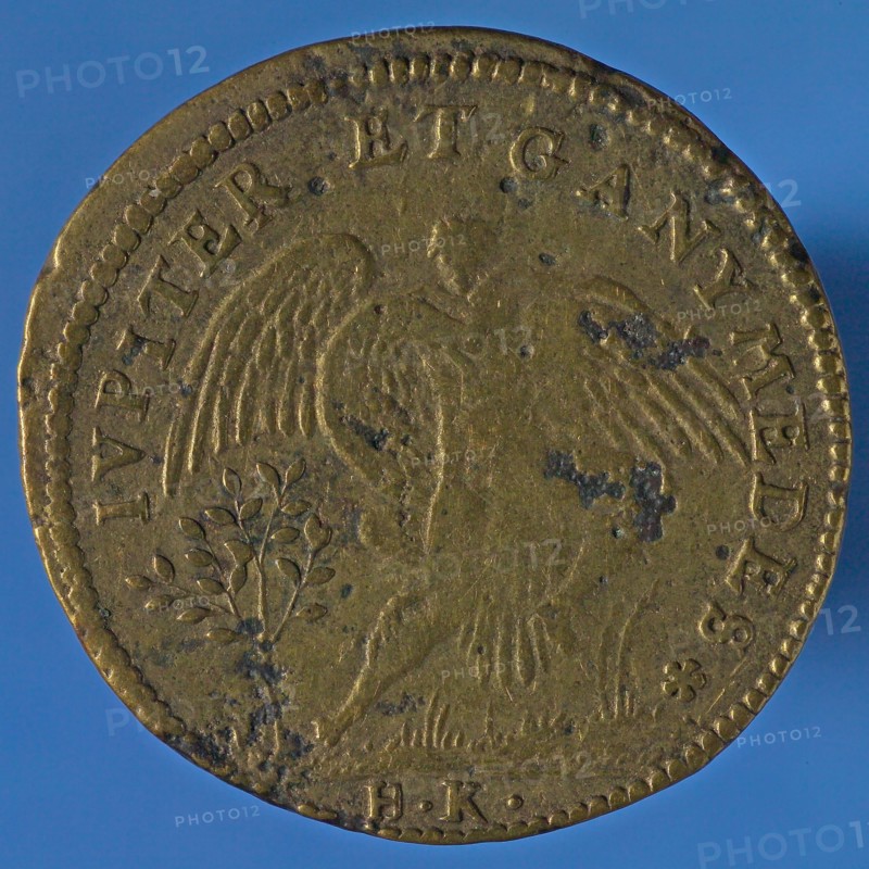Hans Krauwinkel, Brass player token, play medal utility medal medal broker ground find copper, Jupiter as eagle Ganimedes