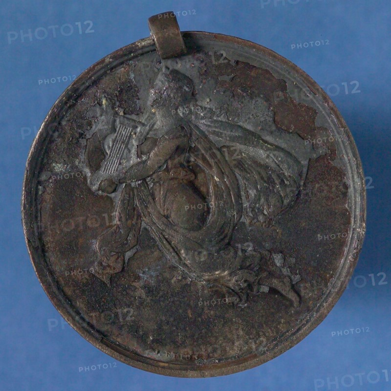 Price medal Royal Liedertafel Art and Science in Amsterdam, price token bearer penny identification bearer bronze