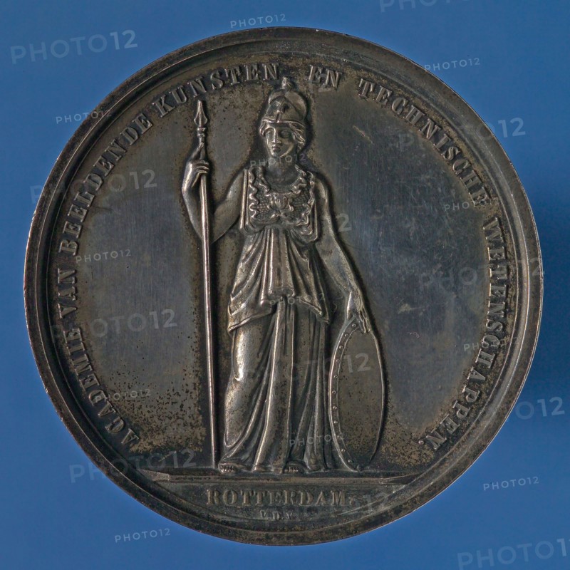 Van der Kellen, Price medal Academy of Fine Arts and Technical Sciences in Rotterdam, price medal medal silver, Minerva standing