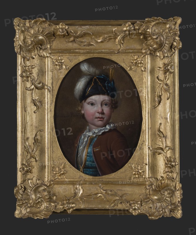 Jan Stolker, Portrait of boy (son of the painter?), portrait painting footage wood oil, Oval portrait of boy half-length