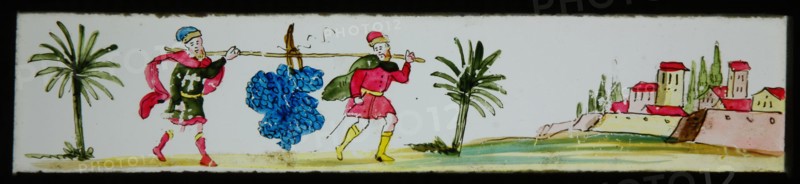 Hand-painted slide with the spies, slide plate slideshope images glass paper, Hand-painted slides with top and bottom edges