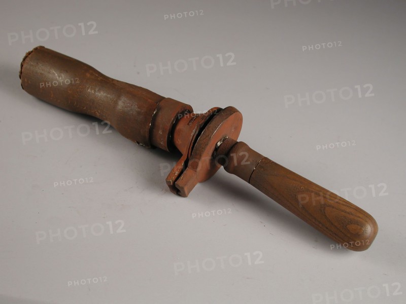Two-piece bronze mold for possibly candle extinguisher, cast molding tools tools base metal bronze wood iron, cast turned