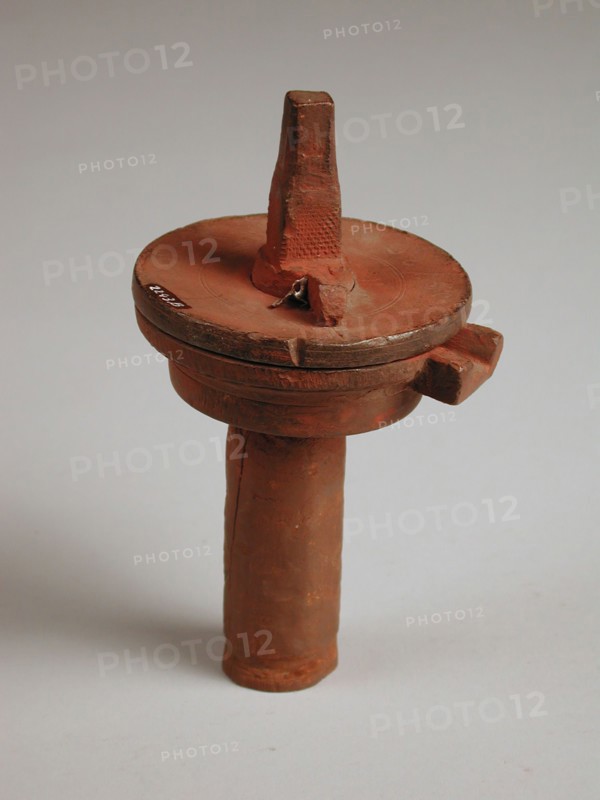 Two-piece bronze mold for lid of butter pot, cast molding tool tools base metal bronze iron, cast turned Two-piece bronze mold