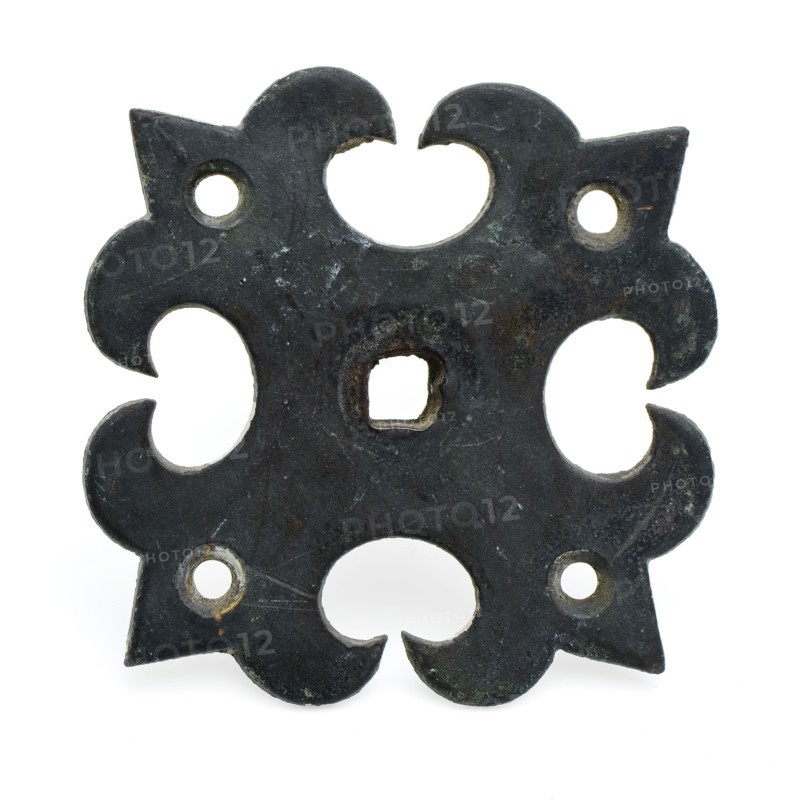 Copper wall plate for doorbell Schielandshuis, wall plate building component copper metal, cast Copper plate cut out