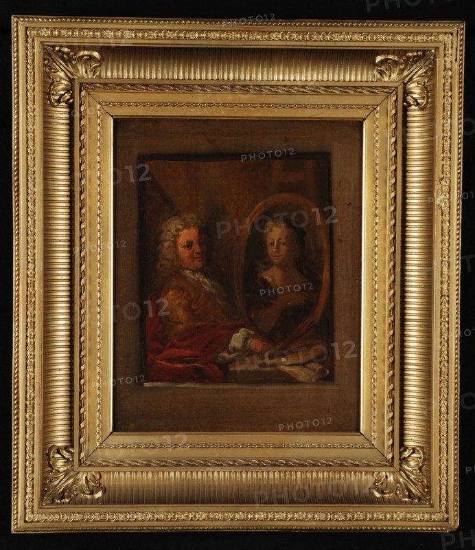 Dionys van Nijmegen?, Portrait of Dionys van Nijmegen and Sara Stiermans, portrait painting material wood linen oil paints 31,5
