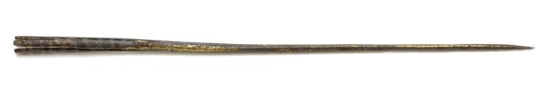 Copper meat stew with two notches at the top, meat stalk soil found copper metal, whipped sawn yellow copper meat stew Conical