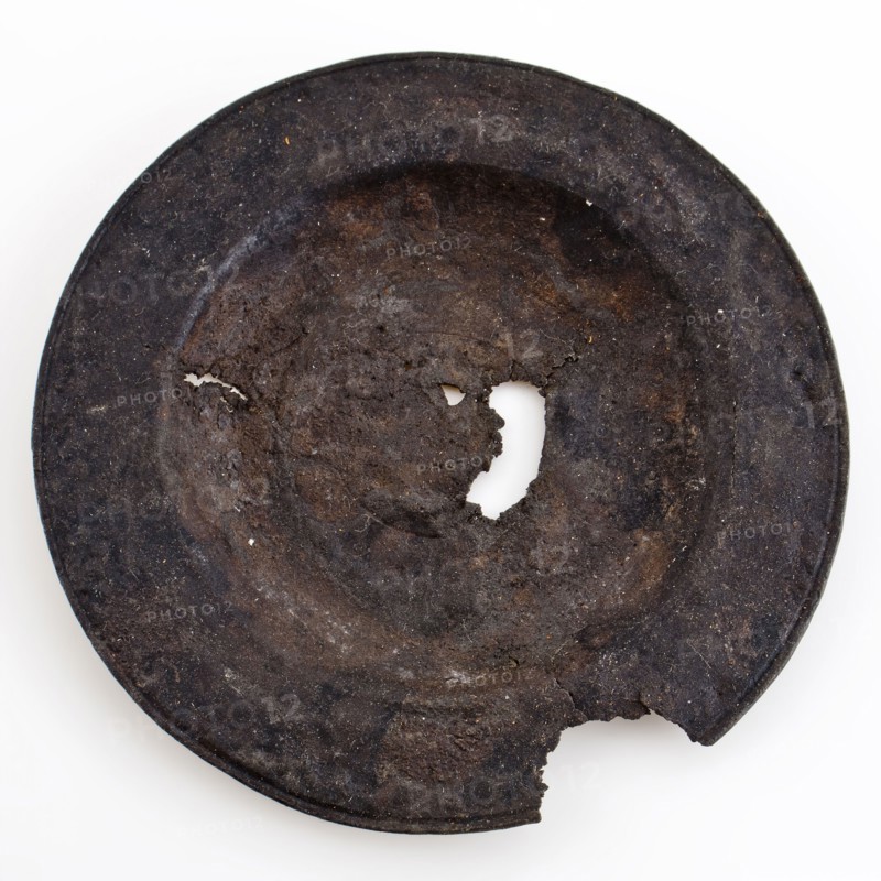 Tin plate, small size, marked, plate crockery holder soil find tin metal, cast Small pewter plate Flat mirror in the middle
