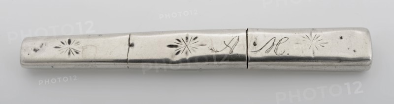 Silver needle case H, needle case tube holder sewing kit sewing kit silver, forced insert Flat tube with horizontal oval cross