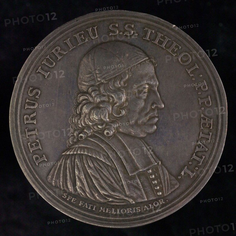 Medal on the fiftieth birthday of Pierre Jurieu, penning footage silver, gram, right-wing bust of Jurieu, omschrift PETRUS