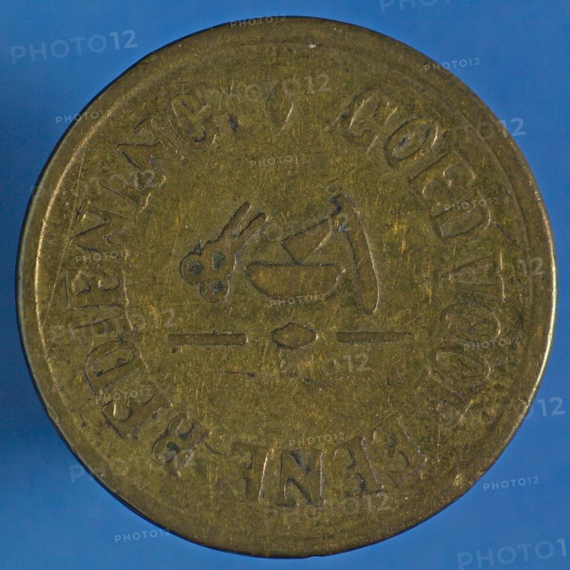 House currency of .. Dirckx, hairdresser in Rotterdam, coin home currency money swap bronze, bowl razor and scissors, GOOD