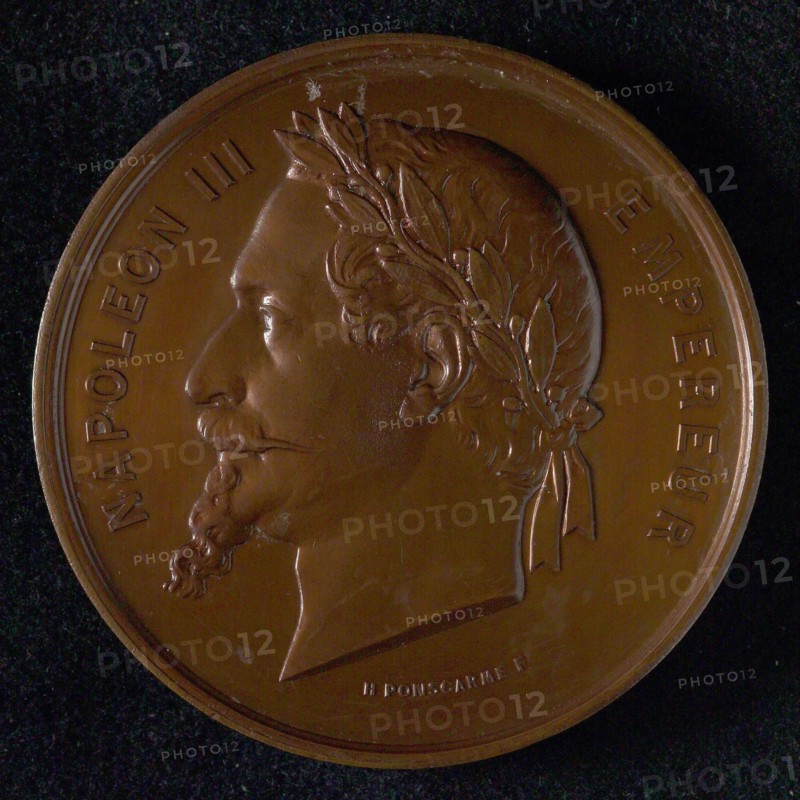 H. Ponscarine, Medal at the World Exhibition in Paris in 1867, medallion bronze bronze material 5,0, left-wing portrait