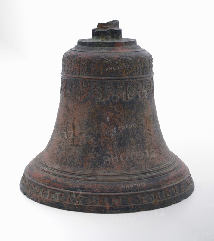 Quirijn de Visser Willemszoon (1675 - 1732), Bronze bell, Quirijn de Visser, 1718, bell clock clock sound medium bronze paint