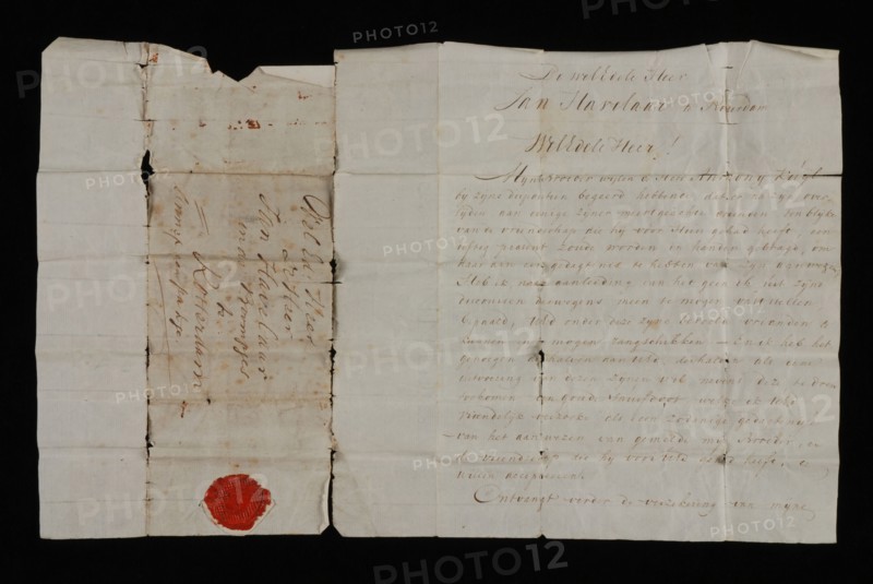 Anthonetta Kuyl, Handwritten letter with seal, letter document information form paper lacquer, written Handwritten letter
