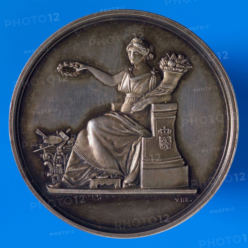 design: D. van der Kellen., Rijksprijs Medal of the Teekenscholen, price medal medal silver med 3,8, the Art represented