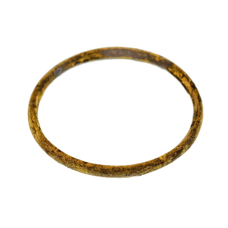 Brass ring, ring part soil found brass copper metal d 0.2, cast Thin ring of yellow copper; brass Angled spine on the inside