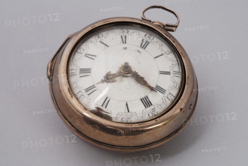 Samuel Ruel, Pocket watch with enamel dial and undecorated silver exterior, pocket watch watch movement measuring instrument