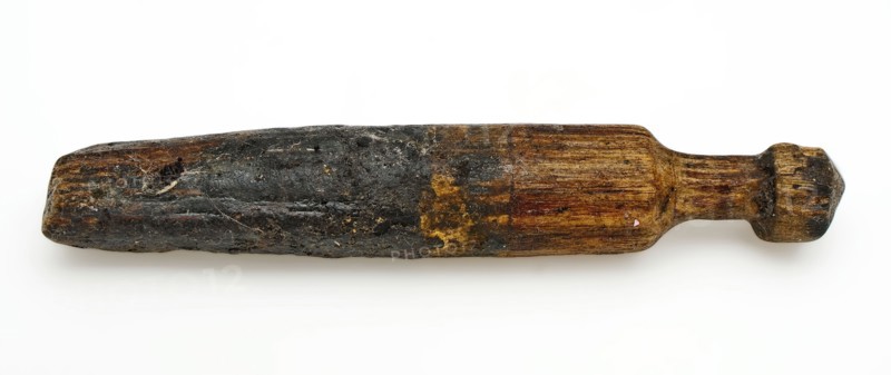 Wooden cone, cone toy relaxant game ground find wood cone, sawn twisted archeology Rotterdam Hillegersberg-Schiebroek Terwegge