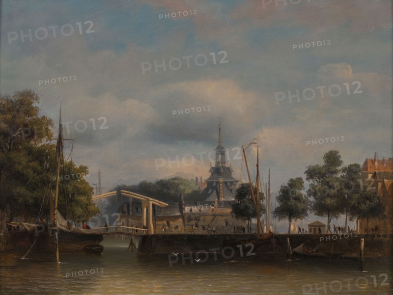 Frans Breuhaus de Groot, Ooster Oudehoofdpoort, view from the Wijnhaven (Punt) in the direction of the Oude Haven